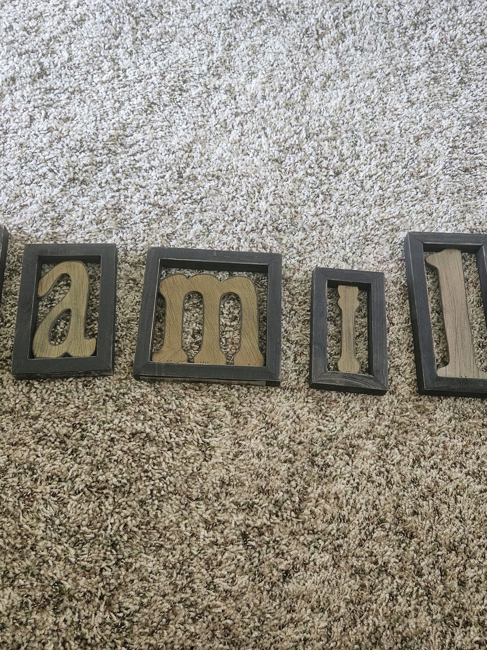 Set of Rustic Wooden Letter Wall Art - 'a m i l'